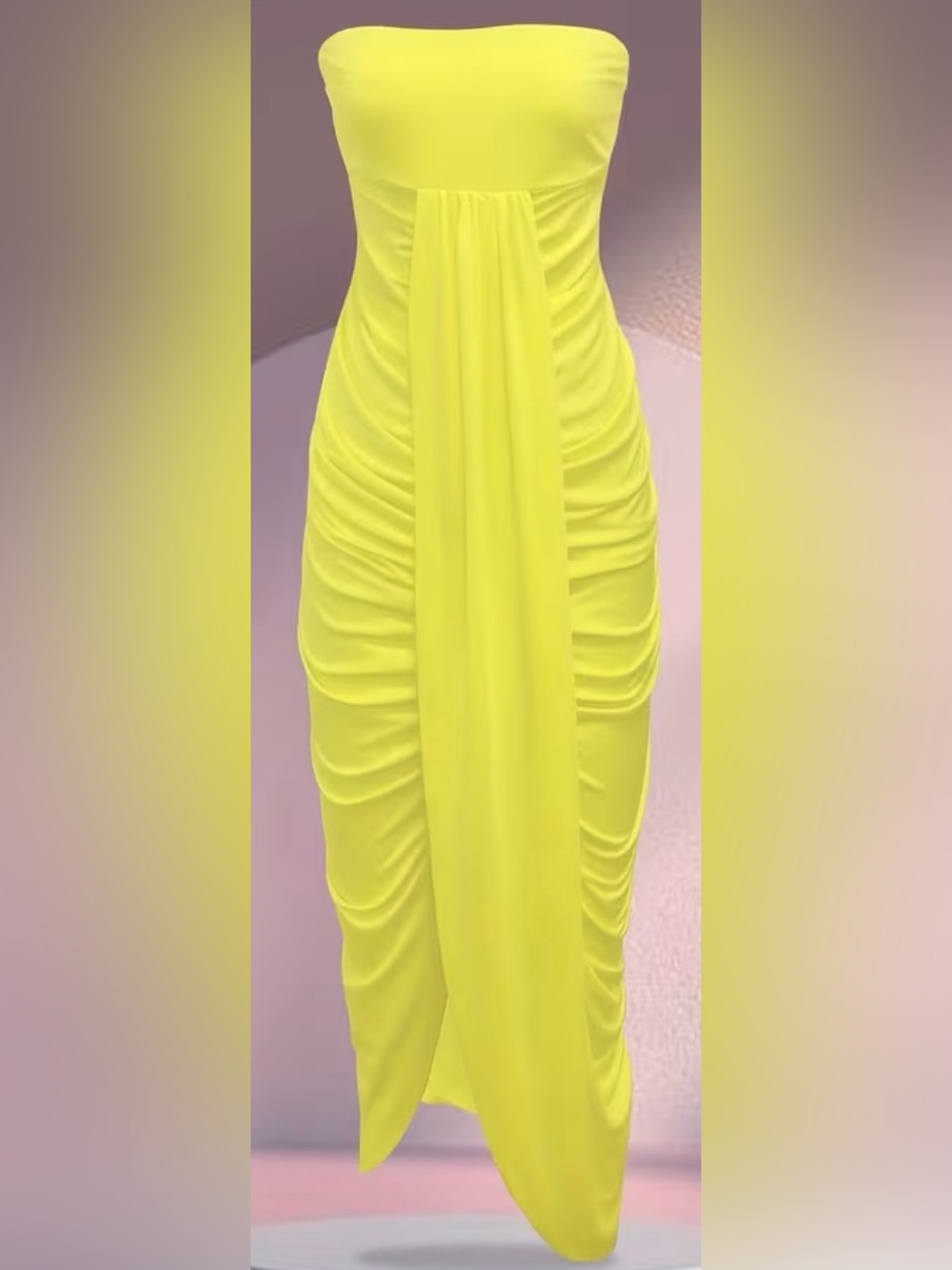 Strapless Ruched Split Dress - Picture 3 of 7